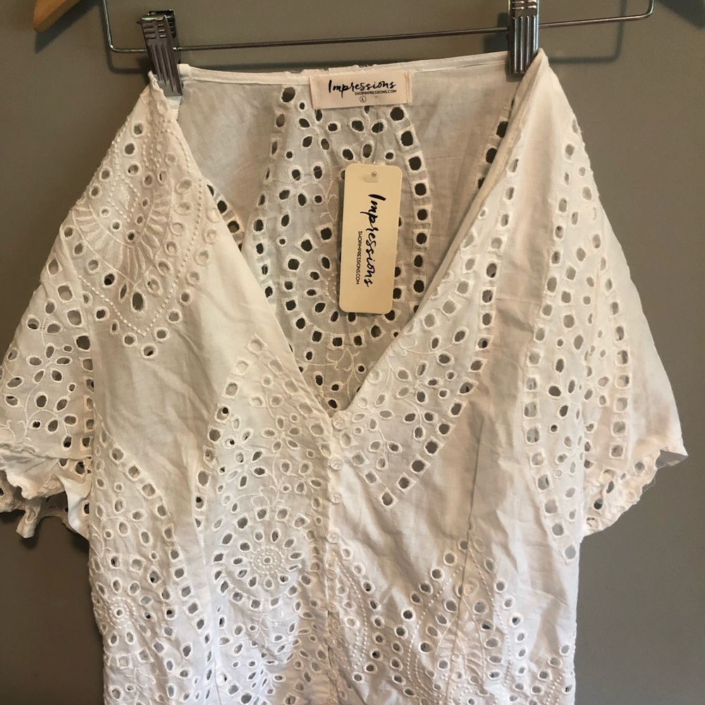 White Crochet Top